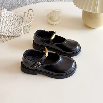 Meitenēm loaferi britu stilā no PU ādas, ar Velcro aizdari, zems augšdaļas augums, gumijas zole