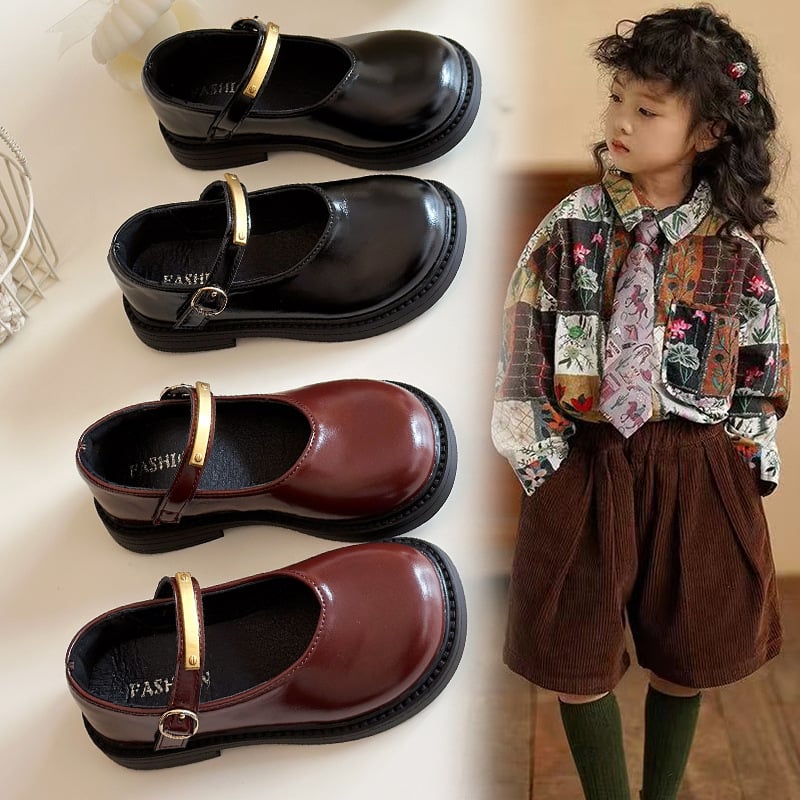 Meitenēm loaferi britu stilā no PU ādas, ar Velcro aizdari, zems augšdaļas augums, gumijas zole