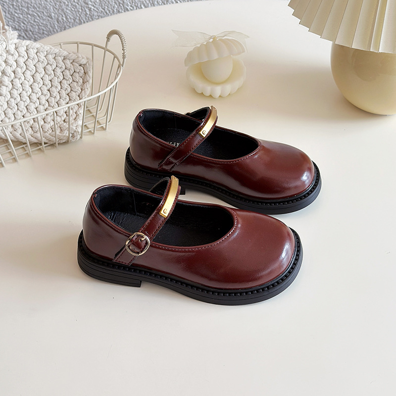 Meitenēm loaferi britu stilā no PU ādas, ar Velcro aizdari, zems augšdaļas augums, gumijas zole