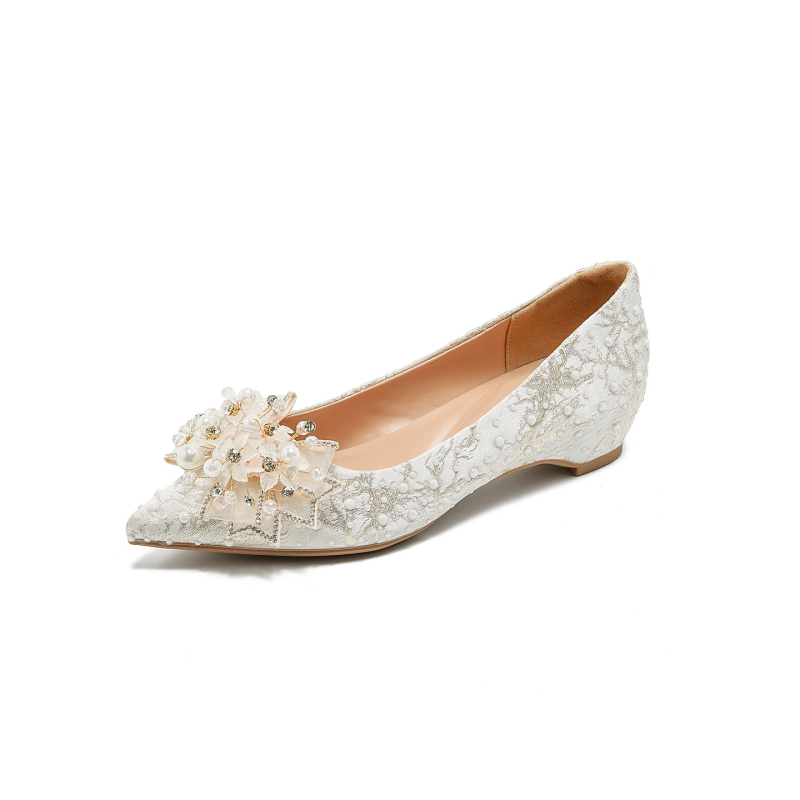 PINZHI pantofi de mireasă pentru femei – vârf ascuțit, toc mic sub 3 cm, Înălțime internă, material superior: Greet, talpă: Super Fiber