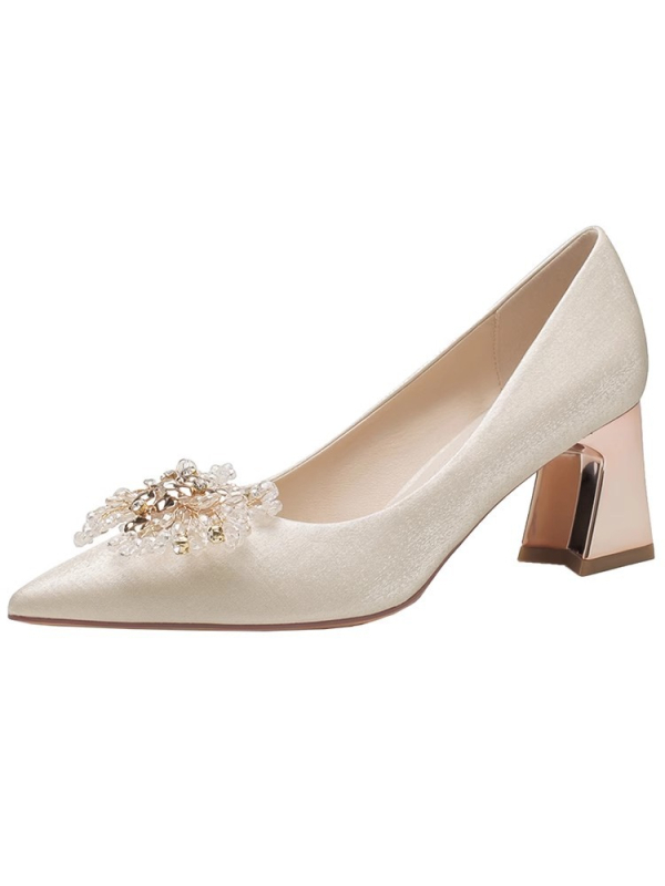 Vjenčane cipele, oštar nos, velur, korejski stil, srednji pet 3–6 cm