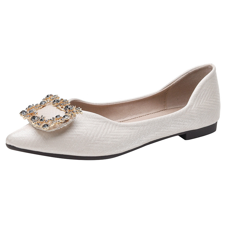 Pantofi damă cu talpă plată, vârf ascuțit, partea superioară din microfibră, talpă din tendoane de vită, stil coreean