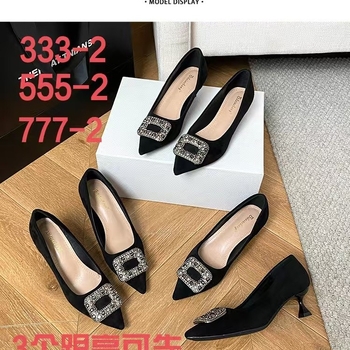 Ženske cipele od velura sa četvrtastim vrhom, srednji pet 3-6 cm, korejski stil, jedan par cipala