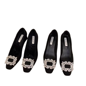 Ženske ravne cipele s kvadratnim vrhom, gornjište od mikrovlakna, niski kitten heel do 3 cm, ulošak od mikrovlakna kože, slip-on