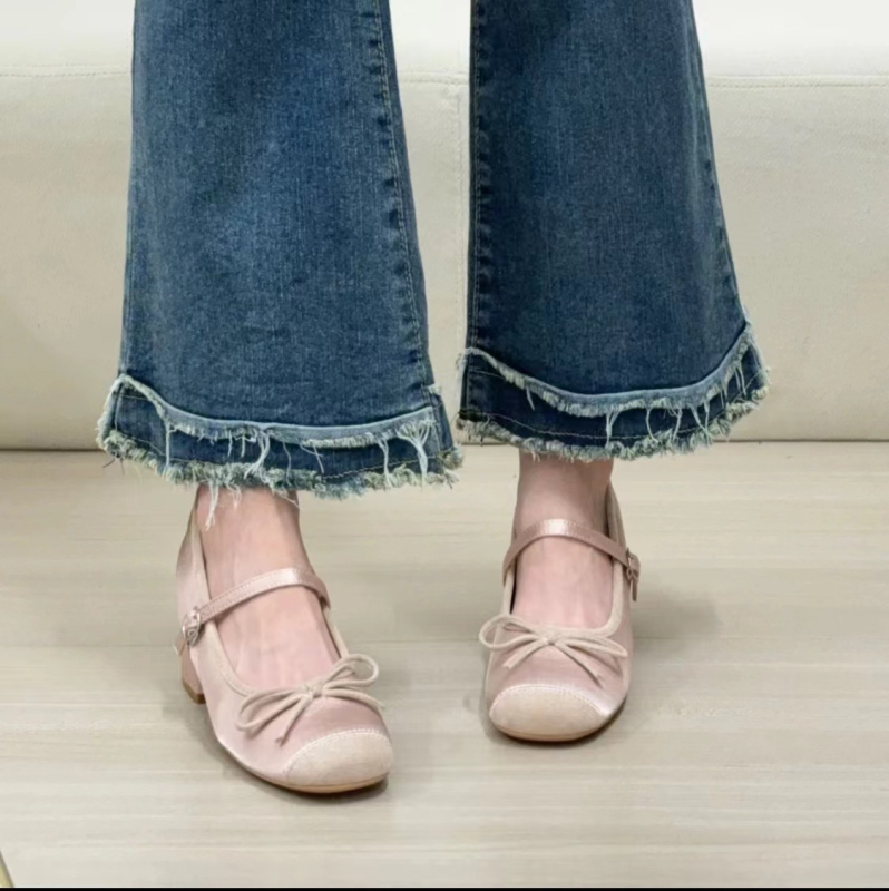 Ženske Mary Jane cipele s podizanjem od 7 cm, okrugli vrh, srednji pet 3–5 cm, gornji materijal: super vlakno, đon od gume
