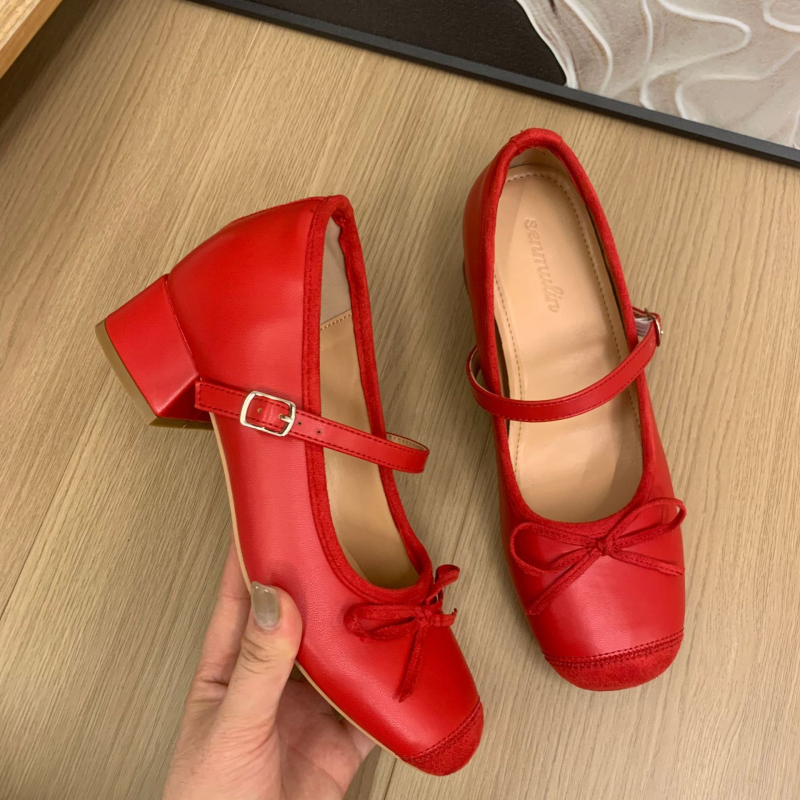 Ženske Mary Jane cipele s podizanjem od 7 cm, okrugli vrh, srednji pet 3–5 cm, gornji materijal: super vlakno, đon od gume