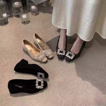 Minimalista női Mary Jane cipő, plüss bélés, filc felsőrész, alacsony sarok, slip-on
