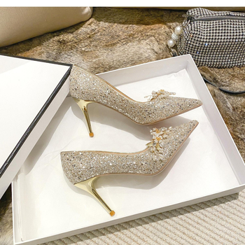 Pantofi femei cu toc – vârf ascuțit, toc 6-8 cm, toc subțire, PU partea superioară, căptușeală microfibră