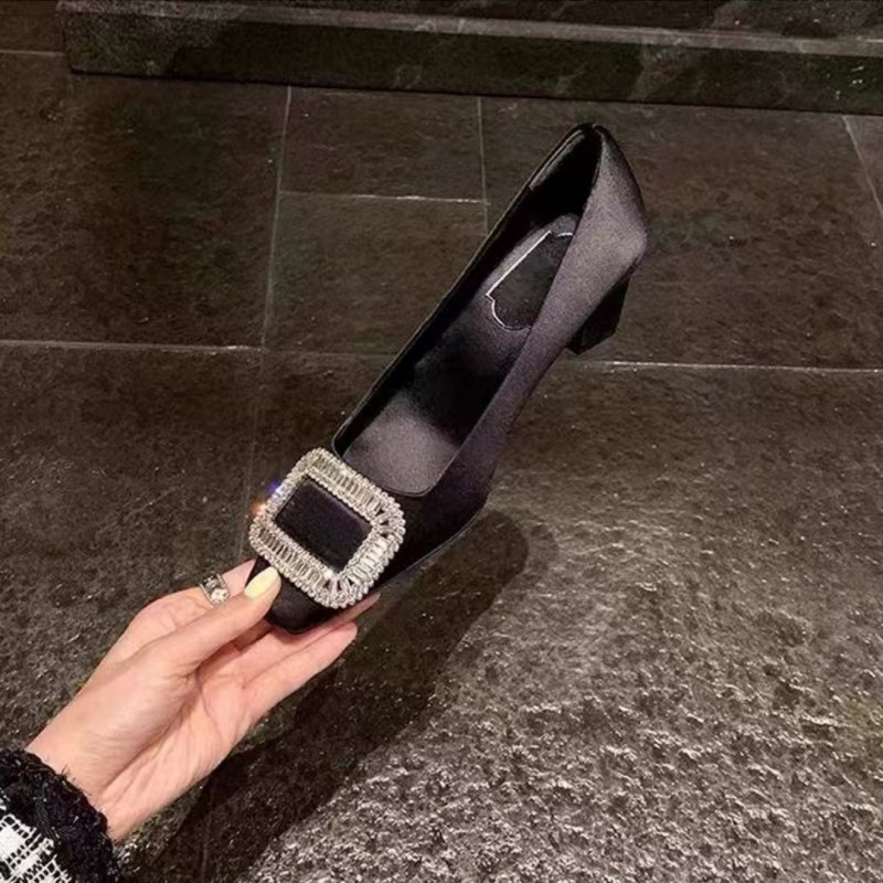 Mary Jane cipele od prave kože s kvadratnim vrhom, debeli pet 3–6 cm, kopča remena