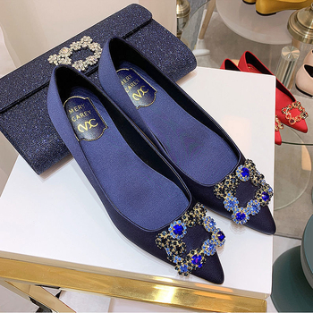 Cipele balerinke s satenskom gornjom, srednja visina pete 3-6 cm, gumena potplat, slip-on, Ultra-Fiber Leather ulošak