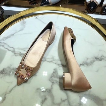 Cipele balerinke s satenskom gornjom, srednja visina pete 3-6 cm, gumena potplat, slip-on, Ultra-Fiber Leather ulošak
