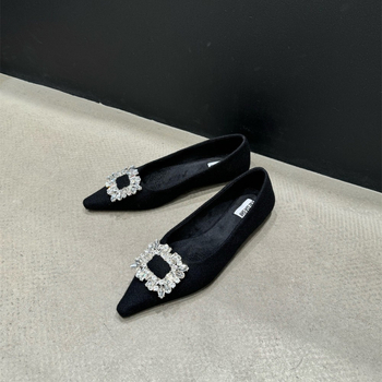 Ženske cipele s oštrim nosom i rhinestones, gornji materijal: super fiber, potplat PU, za svakodnevno nošenje