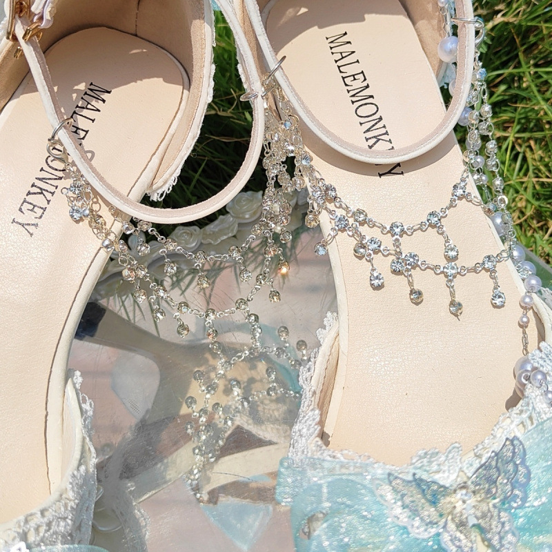 Mary Jane cipele s špicastim nosom, gornji materijal od ultra-fina vlakna, visina pete 3–5 cm, Lolita stil