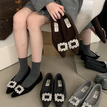 Dámske Mary Jane topánky, špičatý nos, PU horný materiál, zapínanie na pracku, nízky štvorcový podpätok 1-3 cm, kórejský štýl