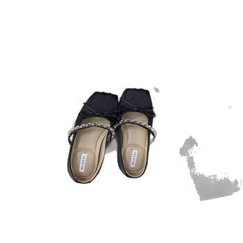 Balerini Mary Jane cu o singură barete și strasuri, cu față din piele sintetică, branț din piele, talpă din cauciuc, vârf pătrat, toc jos, înălțime interioară, culoare uni, ținută elegantă, primăvara 2025