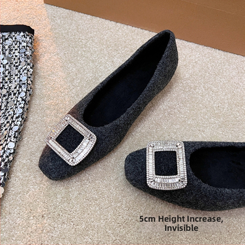 Dámske Mary Jane topánky, štvorcový nos, semišový vršok, podšívka z umelej plyše, stredná výška podpätku 3–6 cm