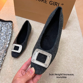 Dámske Mary Jane topánky, štvorcový nos, semišový vršok, podšívka z umelej plyše, stredná výška podpätku 3–6 cm