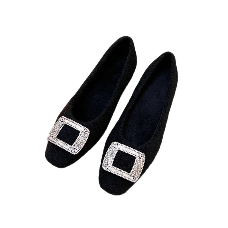 Dámske Mary Jane topánky, štvorcový nos, semišový vršok, podšívka z umelej plyše, stredná výška podpätku 3–6 cm