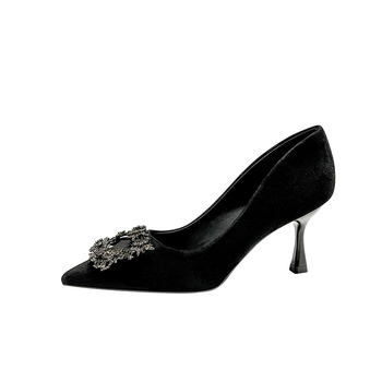 Ženske visoke potpetice s oštrim vrhom, gornji dio od suede materijala, tanak potplat iznad 8 cm