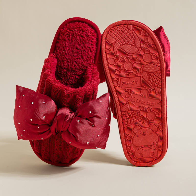 Γαμήλιες παντόφλες για ζευγάρι – άνω μέρος από nubuk, σόλα PVC, παχιά, ζεσταίνουν