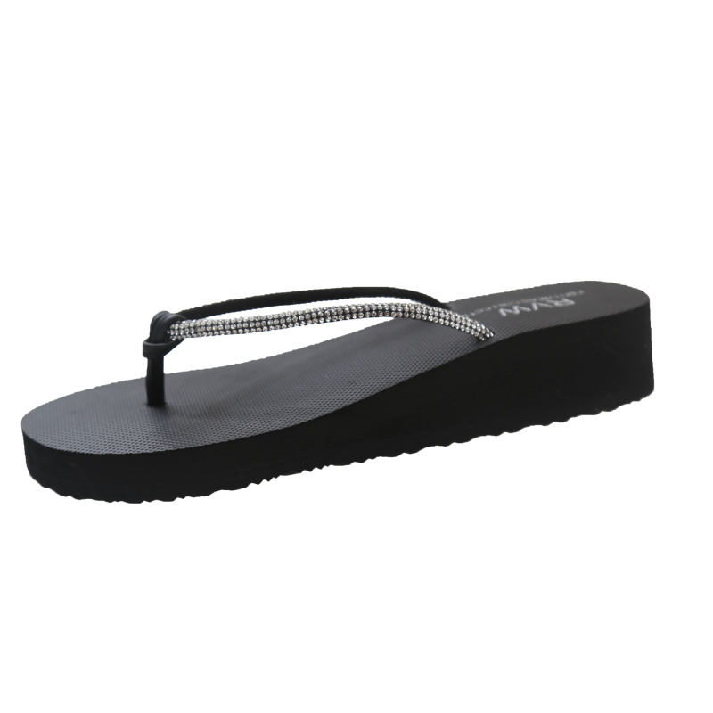 Ženske sandale s kristalima, flip-flopovi sa srednjom platformom, protuklizne, gornji dio PU, potplat EVA