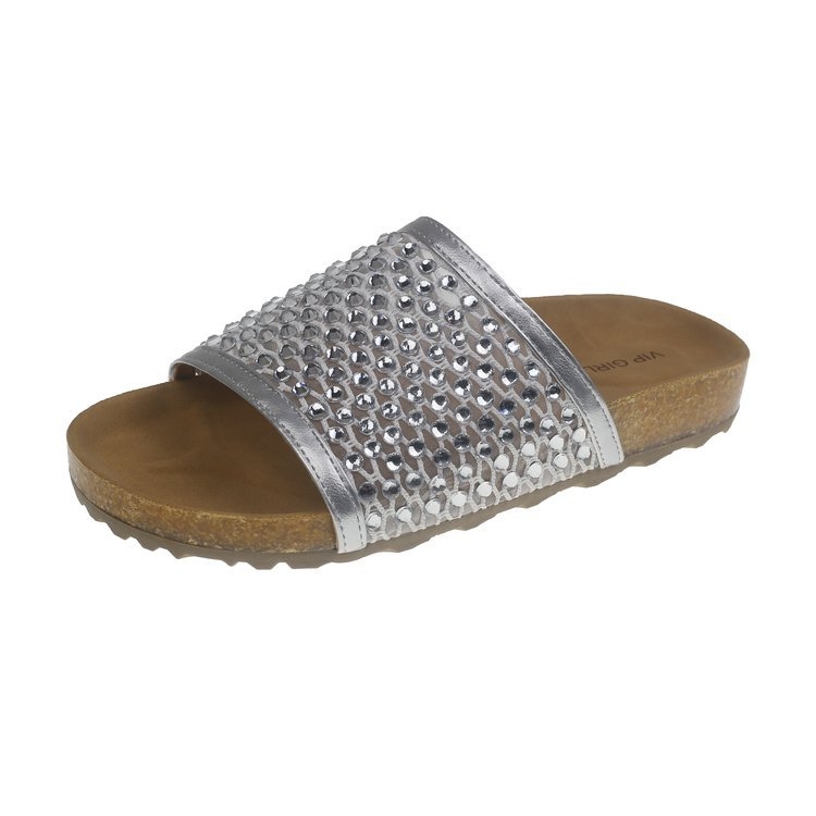 Ženske mrežaste sandale s rhinestones i debelim gumiranim potplatom, ljeto 2025