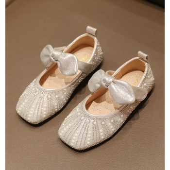 Mergaitėms princesės bateliai su kristalais, Velcro užsegimas, PU viršus, amžius 4–12 metų, pavasaris 2025