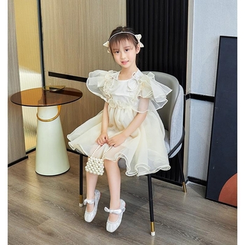 Mergaitėms princesės bateliai su kristalais, Velcro užsegimas, PU viršus, amžius 4–12 metų, pavasaris 2025