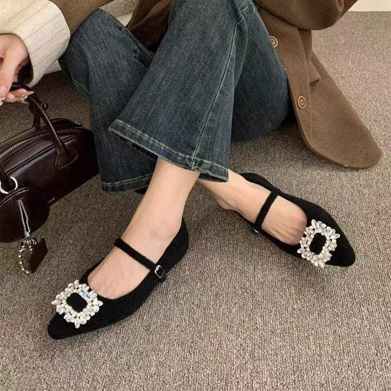 Plošne Mary Jane balerine, minimalistički stil, PU gornji dio, PU uložak, niski mačji potpetica