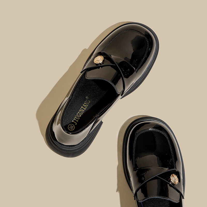 Male kožne loaferice — okrugla nosna špička, gornji dio od mikrovlakana, korejski stil, srednja peta 3–5 cm, ulošak od prirodne kože