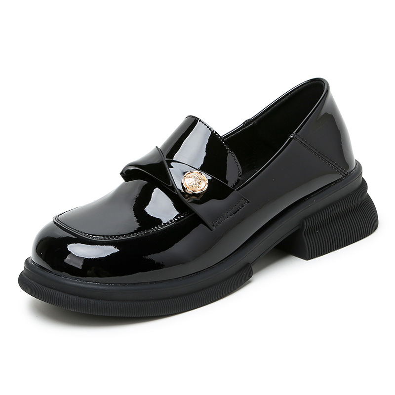 Male kožne loaferice — okrugla nosna špička, gornji dio od mikrovlakana, korejski stil, srednja peta 3–5 cm, ulošak od prirodne kože