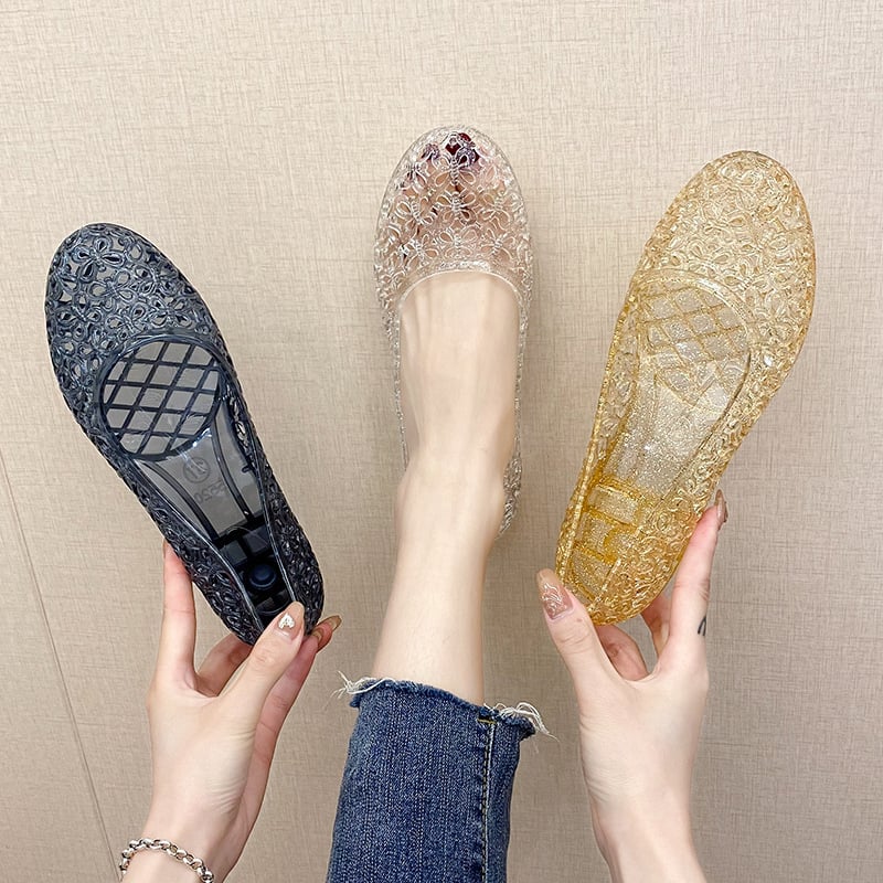 Ženske Crocs-stil sandale s PVC gornjim dijelom i PVC potplatom, prozračne i otporne na klizanje (PVC gornji dio; PVC potplat; prozračne; otporne na klizanje)