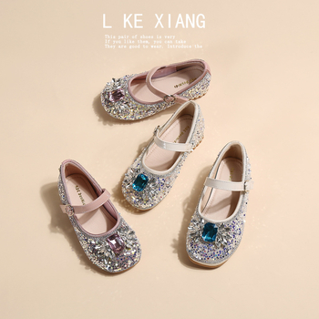 Mergaitėms princesės bateliai — satino viršus, Velcro užsegimas, PU vidpadis, guma padas