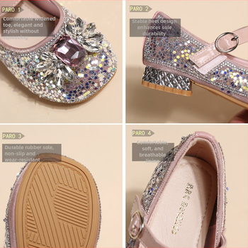 Mergaitėms princesės bateliai — satino viršus, Velcro užsegimas, PU vidpadis, guma padas