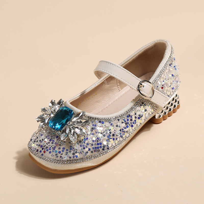 Mergaitėms princesės bateliai — satino viršus, Velcro užsegimas, PU vidpadis, guma padas