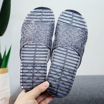 Muške kristalne PVC papuče za kućnu i vanjsku upotrebu, protuklizna potplata, injektirana potplata, Leisure stil