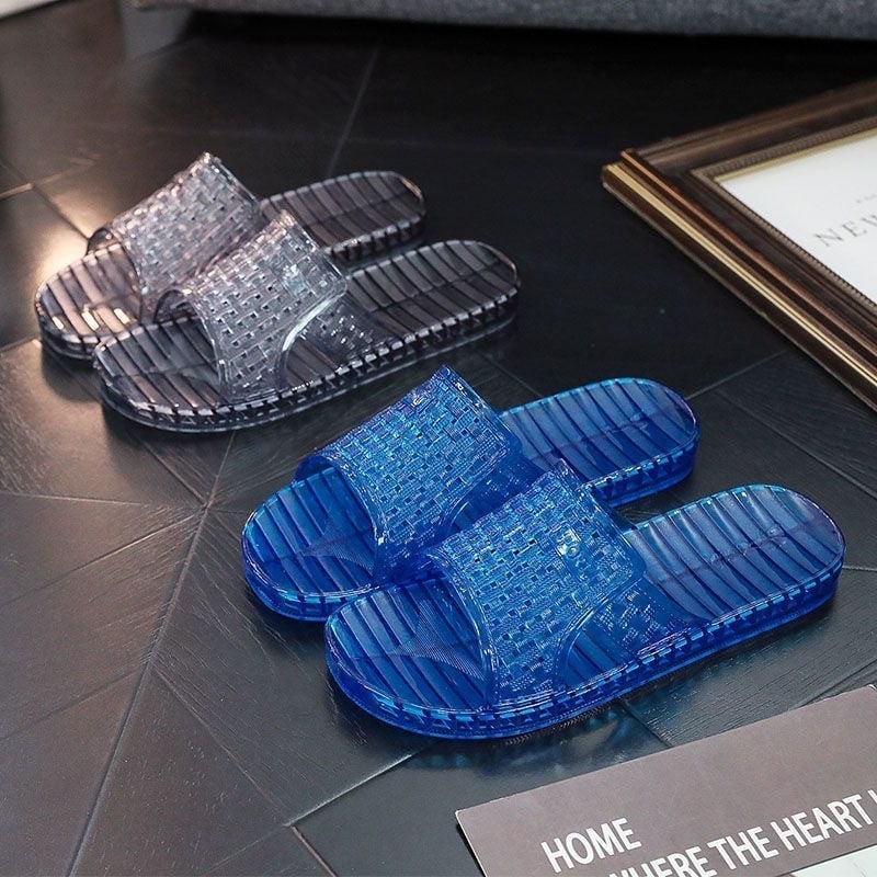Muške kristalne PVC papuče za kućnu i vanjsku upotrebu, protuklizna potplata, injektirana potplata, Leisure stil