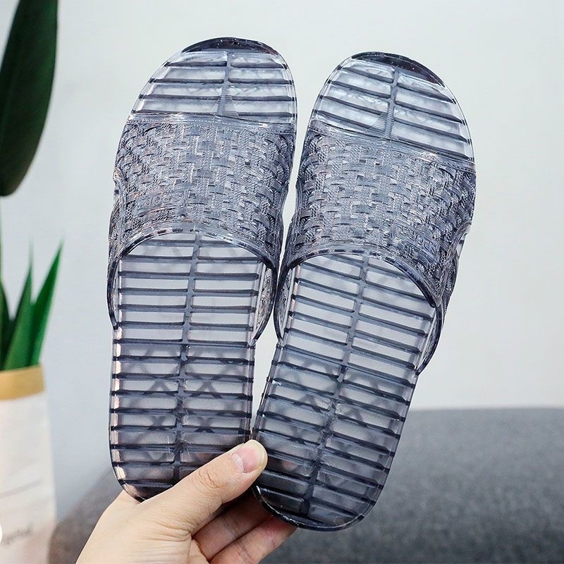 Muške kristalne PVC papuče za kućnu i vanjsku upotrebu, protuklizna potplata, injektirana potplata, Leisure stil