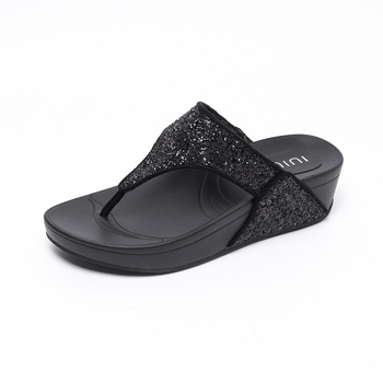 Ženske rhinestone flip-flop sandale, platforma s klinom, debela potplat, protuklizno, zaobljena vrh