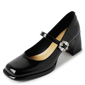 Mary Jane cipők, 6–8 cm-es magas sarkú, csat-zárás, mikrofiber bélés, ragasztott gumitalp