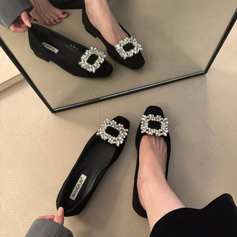 Pantofi Mary Jane pentru femei – vârf pătrat, versiune coreeană, toc mediu 3–6 cm, material superior: super fiber, material interior: super fiber