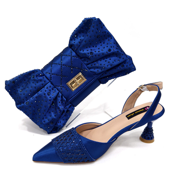 Ženske vjenčane cipele s špičastim nosom, satin gornji dio, Mary Jane stil, 3–6 cm debeli peta