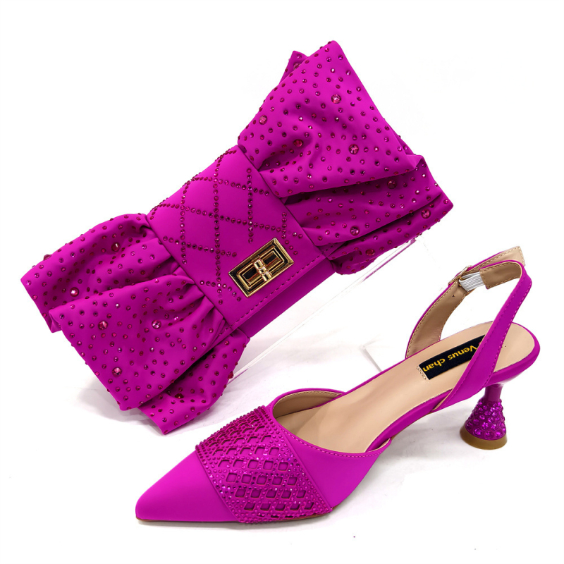 Ženske vjenčane cipele s špičastim nosom, satin gornji dio, Mary Jane stil, 3–6 cm debeli peta