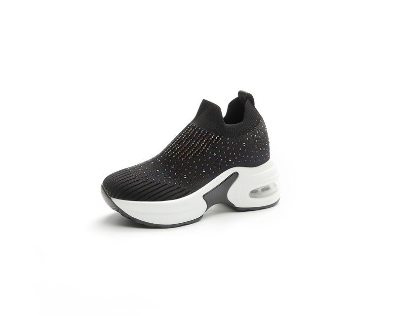 Ženske platforme mokasine s debelim potplatom — fly-knit gornji dio, srednje visoka, okrugli vrh, stražnji zip, PU đon