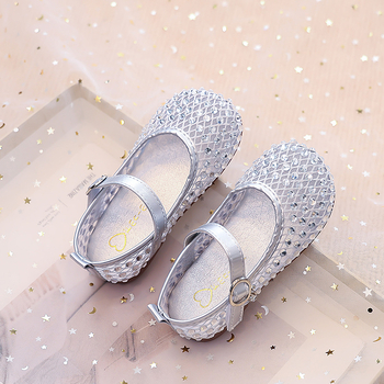 Mergaitei skirti PU viršutinė dalis sandalų su Velcro užsegimu, tinklinė vidinė danga, PU įdėklas, gumos padas