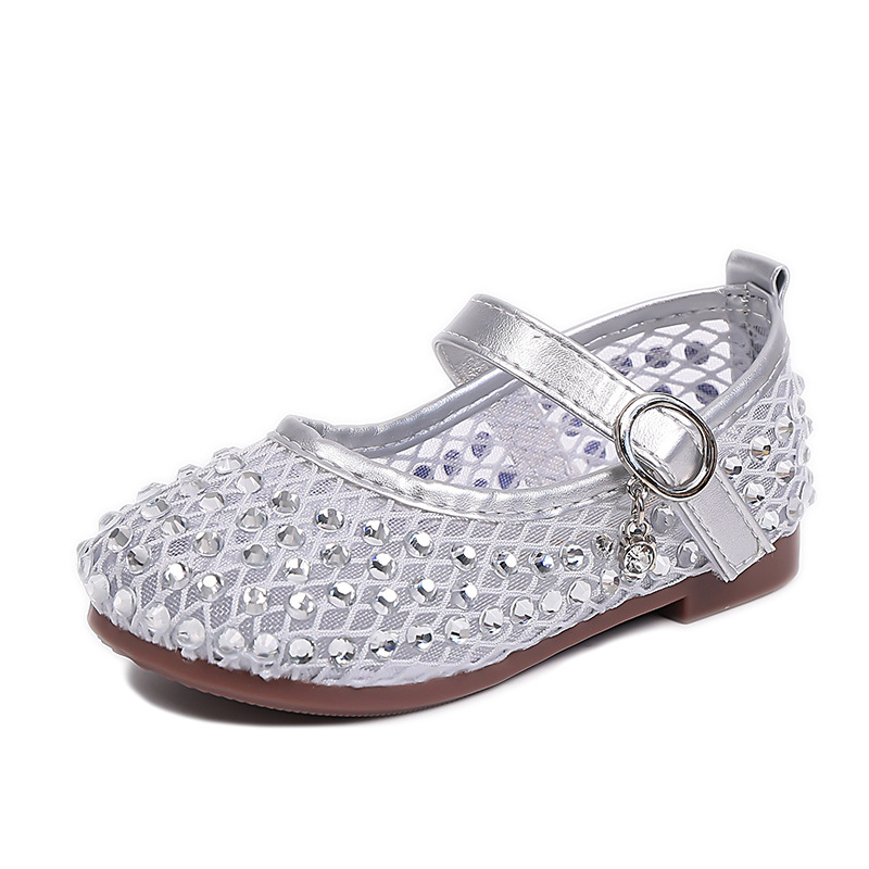 Mergaitei skirti PU viršutinė dalis sandalų su Velcro užsegimu, tinklinė vidinė danga, PU įdėklas, gumos padas