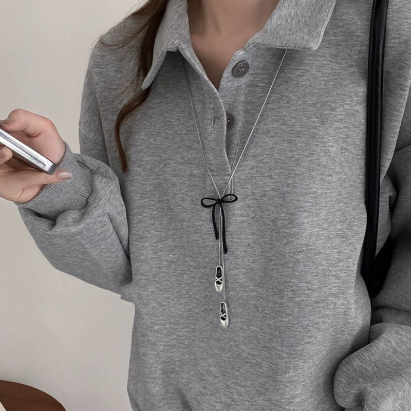 Colier cu funda de balet, rhinestones încrustate, tricotat manual, stil retro, origine Yiwu, Toamnă 2023