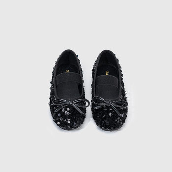 Mergaitėms princesės bateliai su blizgučiais, baleto stilius, elastinė juostelė, PU vidinė apdaila ir įdėklas, gumos padas, 4–16 metų