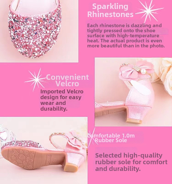 Mergaitėms skirti pasirodymų bateliai - mikropluošto viršus, 4–16 metų amžiaus