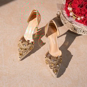 Pantofi cu toc înalt pentru femei, vârf ascuțit, toc subțire peste 8 cm, închidere